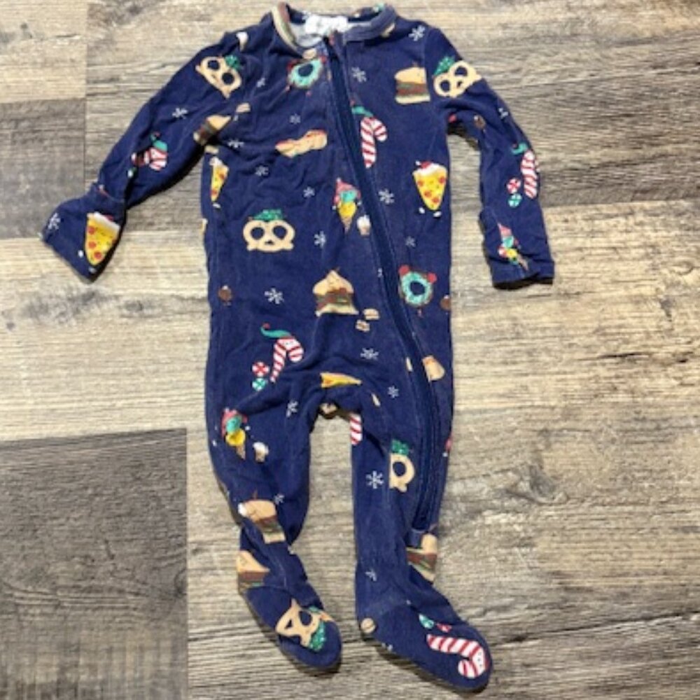 Angel Dear 0-3 Month Footie Pajamas Snack Christmas Print